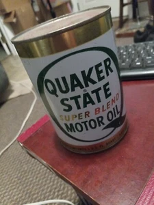 Vintage Metal Quaker State Motor Oil Quart Can Sealed Full - Picture 1 of 7