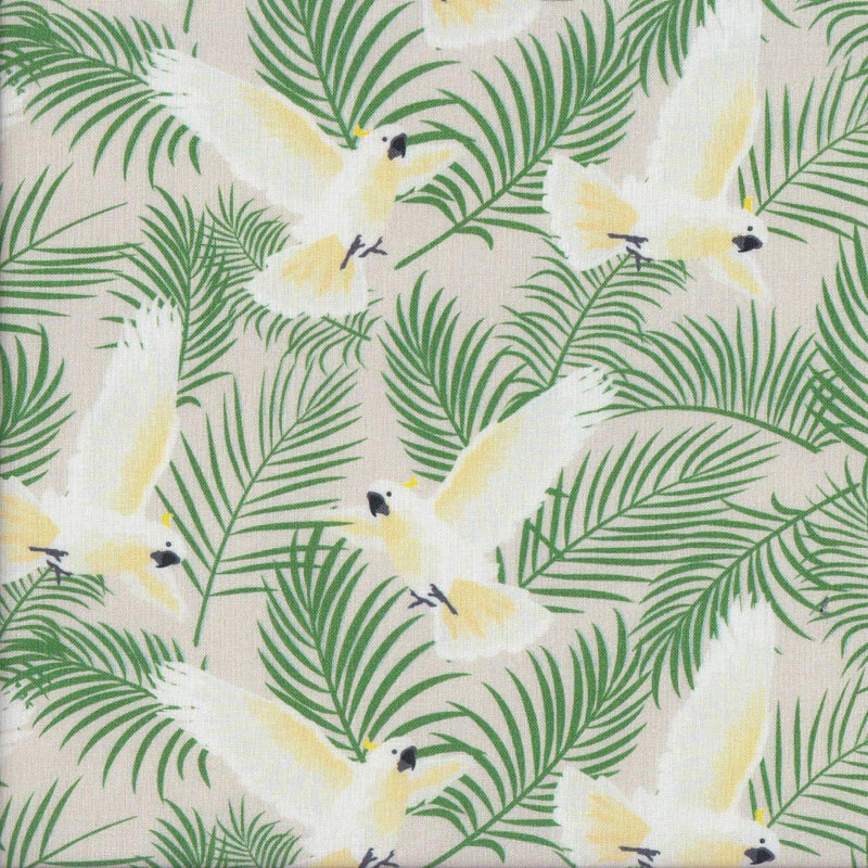 Cockatoos on Sand Australiana Soaring Birds Quilting Fabric 1/2 Metre - image 1 of 1