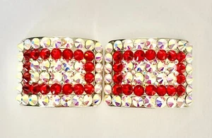 Hebillas pesadas para zapatos de baile irlandés ¡Oferta! Cristal ab y rojo - Imagen 1 de 1