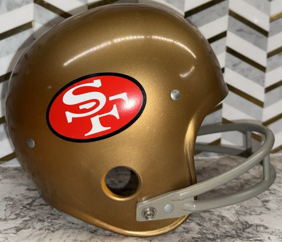 复古 Rawlings 旧金山 49 人队橄榄球头盔 NFL 大号 8-89 — 第 1/4 张图片