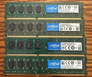 CRUCIAL 32GB 4x8GB PC3L-12800 1600MHz DDR3 Desktop Memory # CT102464BD160B.M16FN - Picture 1 of 2