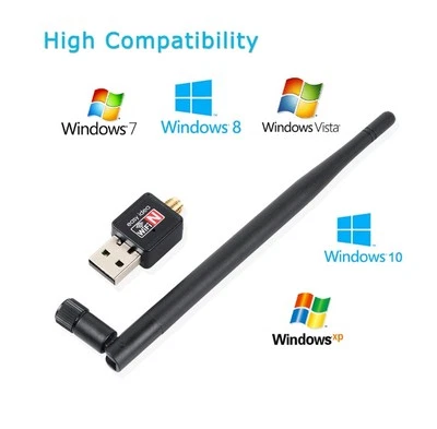 Mini 150Mbps USB WiFi Wireless Adapter Dongle LAN Card 802.11n/g/b w/Antenna - Image 1 of 3