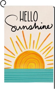 Hello Sunshine Summer Garden Flag 12X18 Vertical Double Sided Farmhouse Holiday - Picture 1 of 7