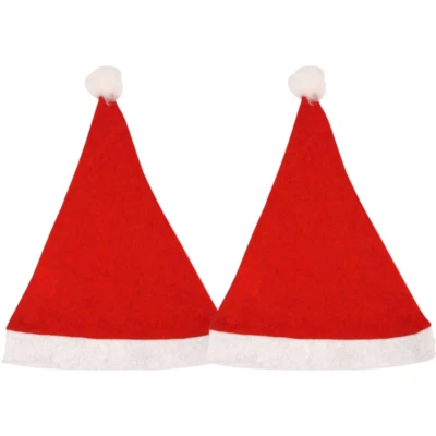2 x Child Size Children Fancy Dress Felt Santa Hat Unisex Christmas Gifts