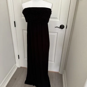 Neiman Marcus Womens Black Casual Dress M Maxi Long Vacation Summer Sleeveless - Picture 1 of 8