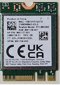 New - HP Probook G9 M91127-001 RTL8852BE Wireless Card - Picture 1 of 2