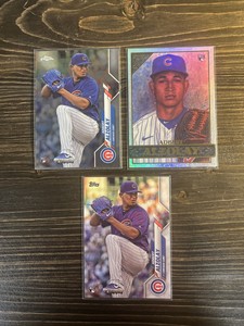 Three (3) Adbert Alzolay Cards w/ 2020 Topps Chrome #110 Rookie RC - Cubs