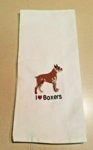 Stitched 100% Cotton I Love Boxers Kitchen White Towel (NWOT) - Picture 1 of 6
