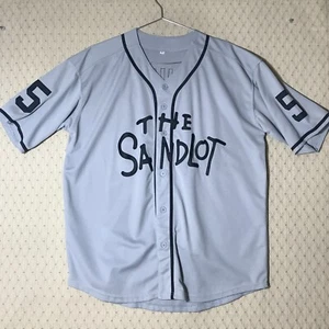 The Sandlot Squints #5 Baseball Jersey XL Short Sleeve Gray Stitched EUC - Picture 1 of 6