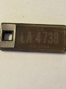 1954 miniature INDIANA license plate fob keychain Disabled Veterans - Picture 1 of 2