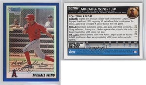 2010 Bowman Chrome Prospects Blue Refractor /250 Michael Wing #BCP86
