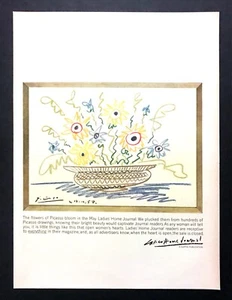 1958 Arreglo Floral Pintura por Pablo Picasso Damas Hogar Diario Anuncio impreso - Imagen 1 de 1