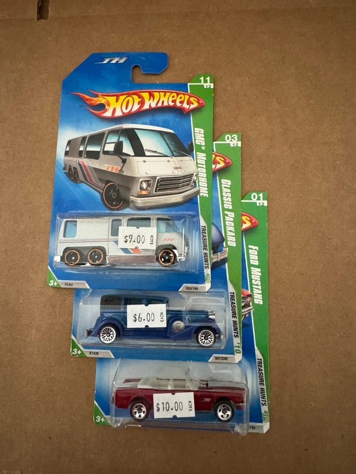 Hot Wheels Lot 3x Treasure Hunts GMC Motorhome / Classic Packard / Mustang E27 - Image 1 of 1