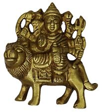 Goddess Durga Statue Handmade Brass Figurine Figure Maa Sherawali Sculpture D009