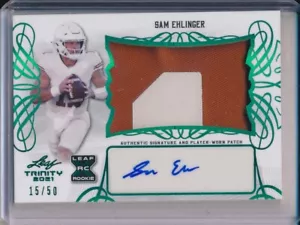2021 LEAF TRINITY SAM EHLINGER LOGO PATCH AUTO GREEN #/D 15\50 - Picture 1 of 1
