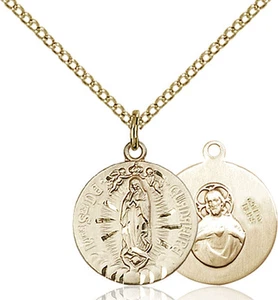 Small 14K Gold Filled Our Lady Guadalupe Virgin Mary Medal Necklace Pendant - Picture 1 of 1