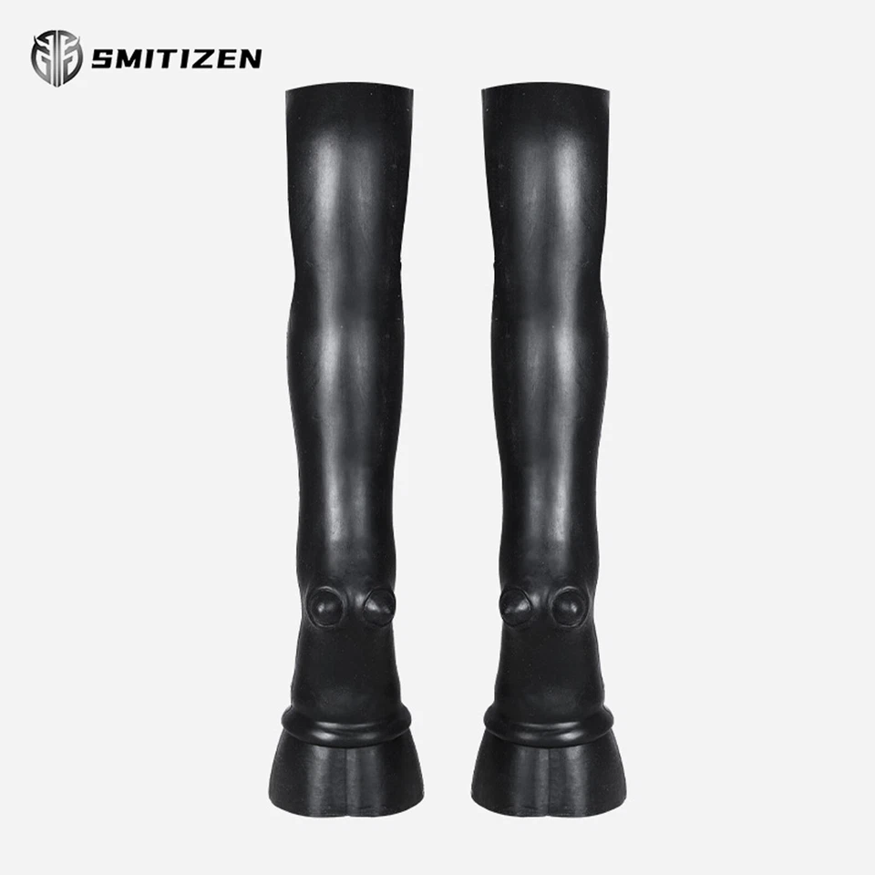 Botas Smitizen preto silicone perna longa casco sapatos fantasias animais para Halloween - Imagem 1 de 4