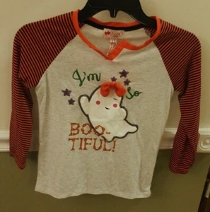 Poof Girl 6X Girls Shirt Ghost I'm so Boo-tiful Halloween BTS fall 6 bow - Picture 1 of 1