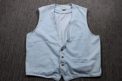 Chaleco de mezclilla para mujer Arizona lavado crudo años 90 vintage hecho en EE. UU. XL algodón granja Foto 1 de 4