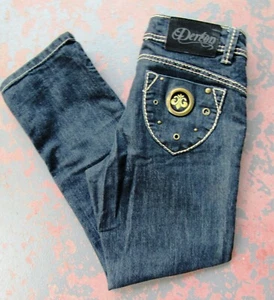 BEYONCE' HOUSE OF DEREON STRETCH DENIM JEANS SIZE 7 /8 SHORT - Picture 1 of 4