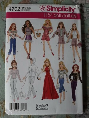 Simplicity Sewing Pattern 4702, 29cm Fashion Doll Clothes Size OS New - image 1 of 2
