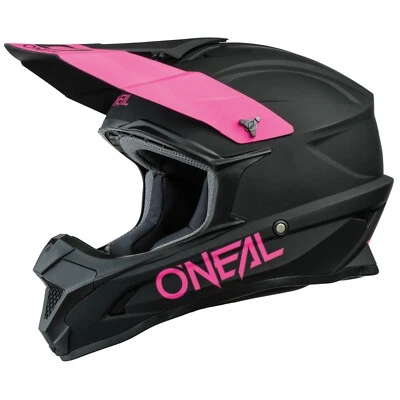 Oneal Womens 1 Series Solid Offroad Motocross Adult Helmet SRS Black/Pink - Image 1 of 4