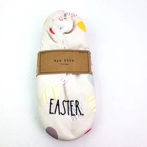 Rae Dunn Easter Womens Size L/XL 8-10 White Gray Slipper Socks Slippers - Picture 1 of 4