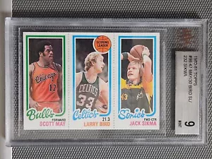 1980-81 Topps # 98 Larry Bird RC Scott May Jack Sikma- BVG 9 MINT - Picture 1 of 2