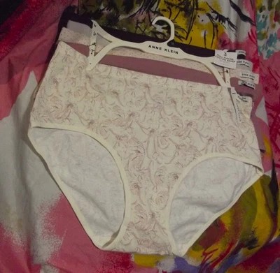 5 NOVAS CALCINHAS ANNE KLEIN AK18773B ALGODÃO MACIO E RESPIRÁVEL PERNA ALTA GG - Imagem 1 de 2