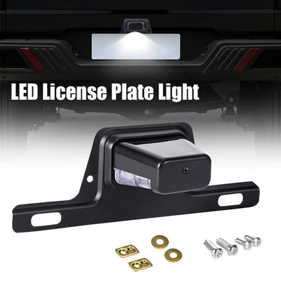 Universal Trailer LED License Plate Light Bracket Mount 12V 24V For RV Boat Tag - Image 1 of 4