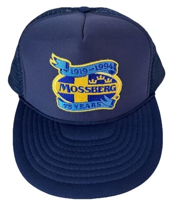 Vintage 90s Mossberg Firearms Hat 75 Years 1919-1994 Patch Snapback Rope Trucker - Image 1 of 4