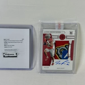 Jaxon Smith-Njigba Ohio State 2023 National Treasures #CMS-JSN Auto Patch RC /10 - Picture 1 of 9