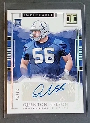 Quenton Nelson 2018 Impeccable Silver RC Auto #23/25 Colts Rookie #178 - Image 1 of 4