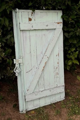 Petit volet ancien en bois sapin H104xL54cm - Small antique shutter - Photo 1/4