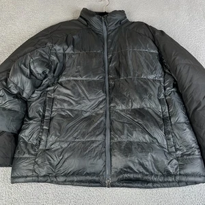 REI Puffer Jacket Men XXL Black Quilted Goose Down Full Up Packable Coat Hiking - Picture 1 of 18