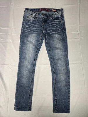 Pantalones de mezclilla Bongo Fearless para mujer talla 3 azules elásticos ultra ajustados tiro bajo Foto 1 de 4