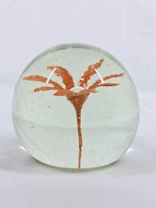 Glas Briefbeschwerer mittel Kugel dekorativ orange Blume 3 Zoll - Bild 1 von 22