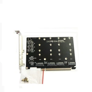 4 Port Card PCIe 4.0 x16 To M.2 NVMe x4 SSD Expansion Card SSD Adapter - Afbeelding 1 van 5