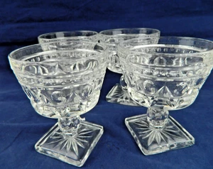 INDIANA COLONY PARK LANE SHERBET / CHAMPAGNE CLEAR FOOTED GLASSES, SET OF 4 - Picture 1 of 8