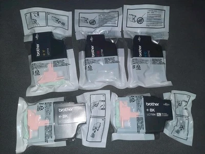 Lot 5 Cartridges Brother Ink LC71BK & LC71CL  2 Black 1 each Magenta Cyan Yellow - Image 1 of 2