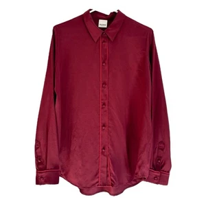 Baldwin Nora Silk Button Up Shirt Mulberry Corpcore Professional Business - Picture 1 of 8