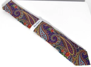 Robert Graham Mens Multicolor Paisley Floral Silk Necktie Tie - Picture 1 of 2