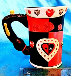 Disney Parks Alice in Wonderland Queen of Hearts Coffee Tea Cup Mug 3D Gems - Picture 1 of 6