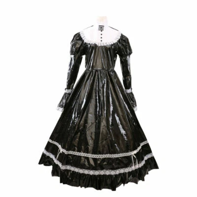 Sissy Niña Criada PVC Negro Vestido Uniforme Disfraz Juegos con disfraces Travesti y Foto 1 de 4