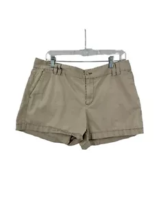 Women's Ann Taylor Loft Flat Front Khaki Shorts Size 12 Pockets Beach Summer - Picture 1 of 12