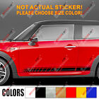Pair Car Side Stripes Black White Silver pick color no bkgrd fit for MINI Cooper