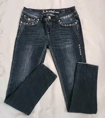 L.A. Idol USA  Jean's Women's Skinny Size 7 Embroidered Blue Denim W30/ L31  - Image 1 of 4