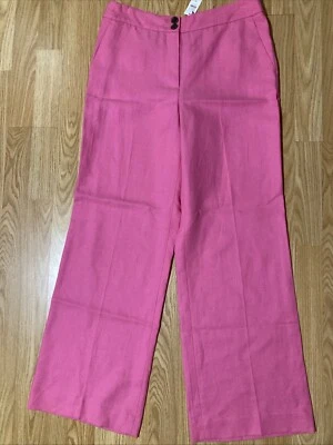 Calça Talbots Greenwich tamanho 6P rosa perna larga cintura alta Barbie declaração sob medida - Imagem 1 de 4