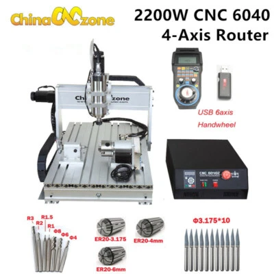 CNC 6040 4Axis Router 2.2KW Mach3 USB Engraving DIY Engraver Cutting Machine - Image 1 of 4