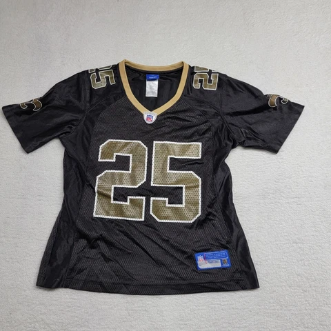 Reebok Reggie Bush #25 New Orleans Saints Black Gold Jersey Cover